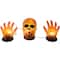 8.5" Lighted Orange Skull & Hands Outdoor Halloween Decoration